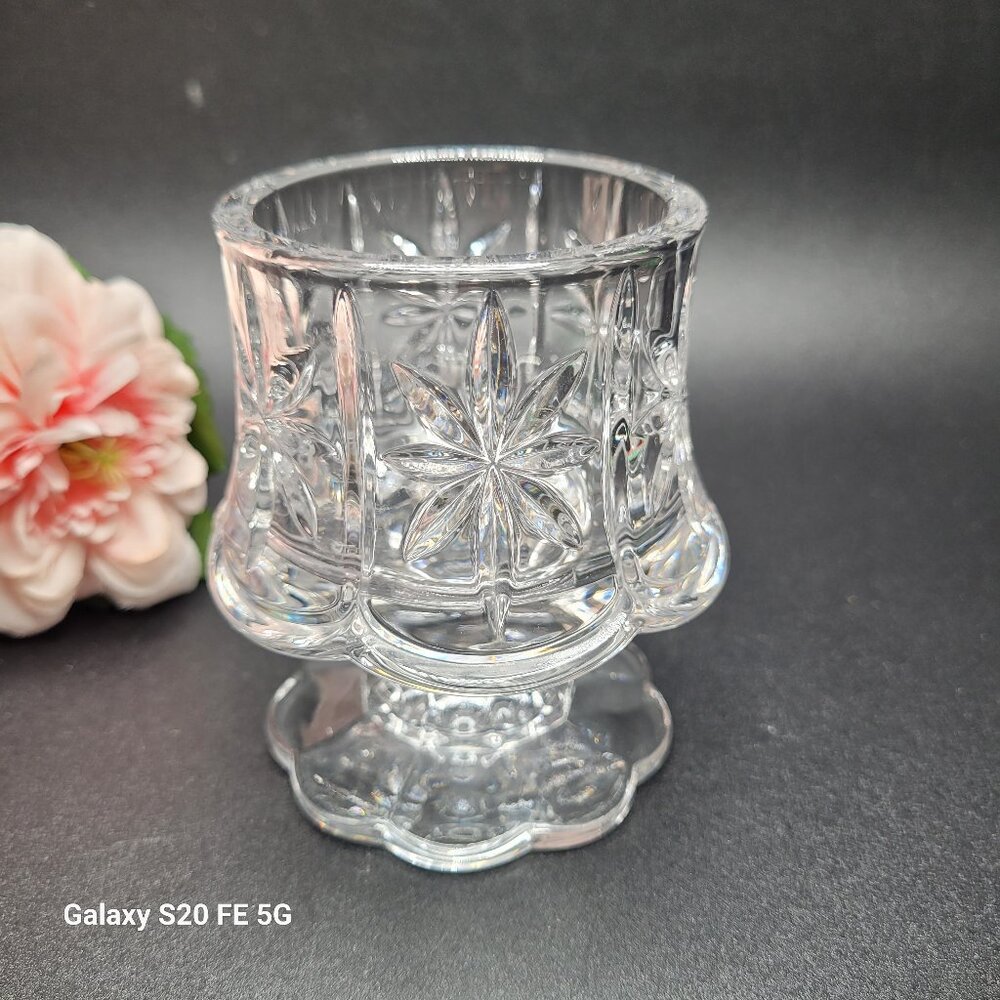 Partylite Lead Crystal Cottage Light Votive Candle Holder 4 Inch